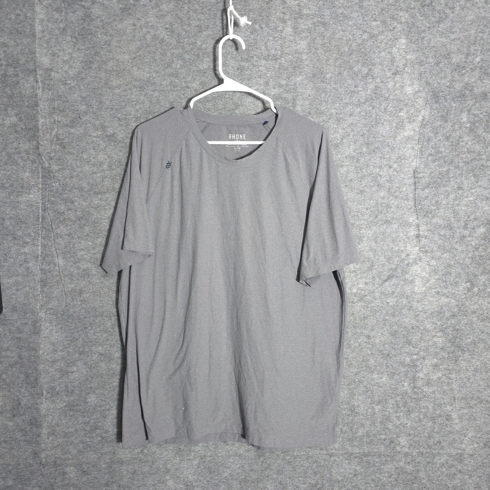 Rhone Reign T-Shirt Mens XL Gray Short Sleeve Workout Performance Stretch Crew